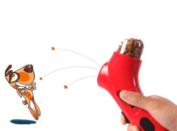 Interactive Food Launcher & Dog Enrichment Toy — spring-loaded kibble catapult