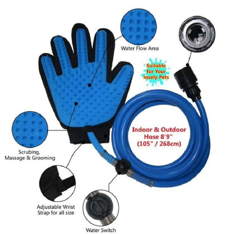 Pet Shower Head — 2-in-1 bath brush and water sprayer for dogs and cats