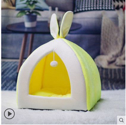 Cozy Cat Villa House & Small Dog Kennel — enclosed, plush interior, 4 sizes
