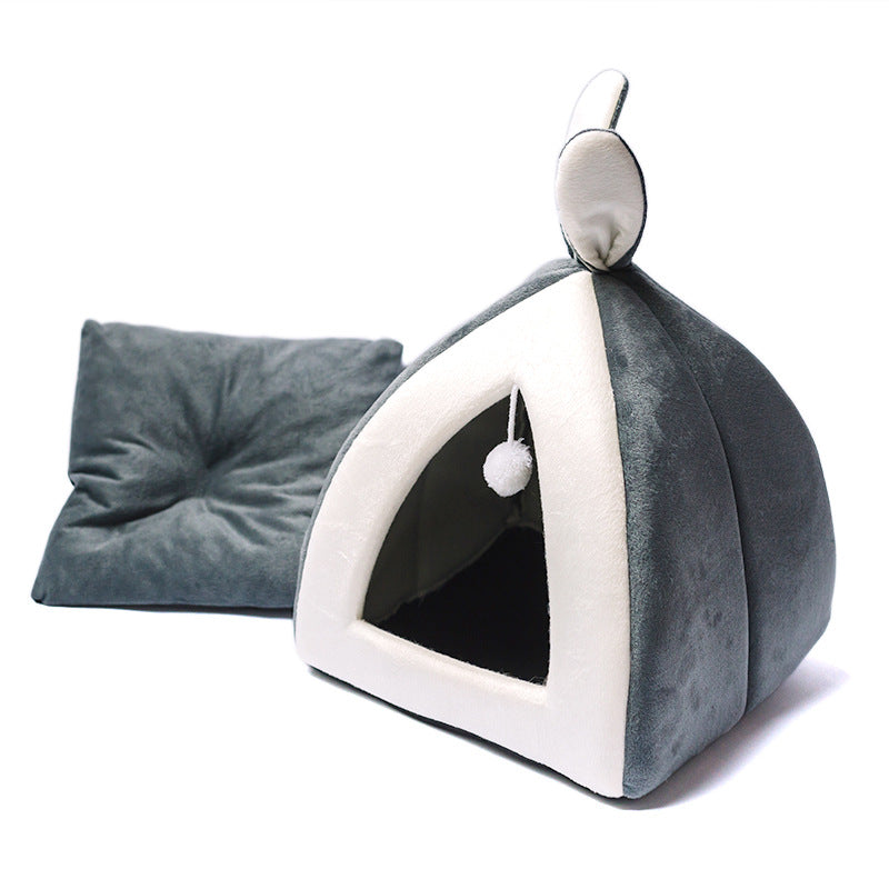 Cozy Cat Villa House & Small Dog Kennel — enclosed, plush interior, 4 sizes