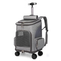 Foldable Wheeled Pet Trolley Travel Backpack — 3-in-1 rolling carrier for cats and dogs