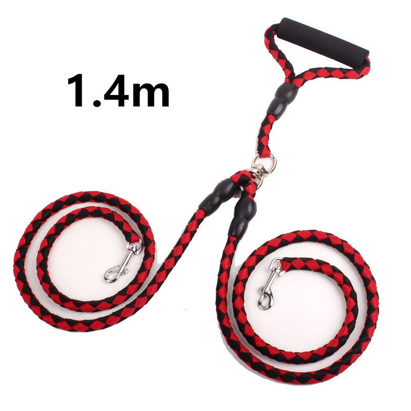 Dual-Clip Double-Ended Dog Leash — hands-free training leash