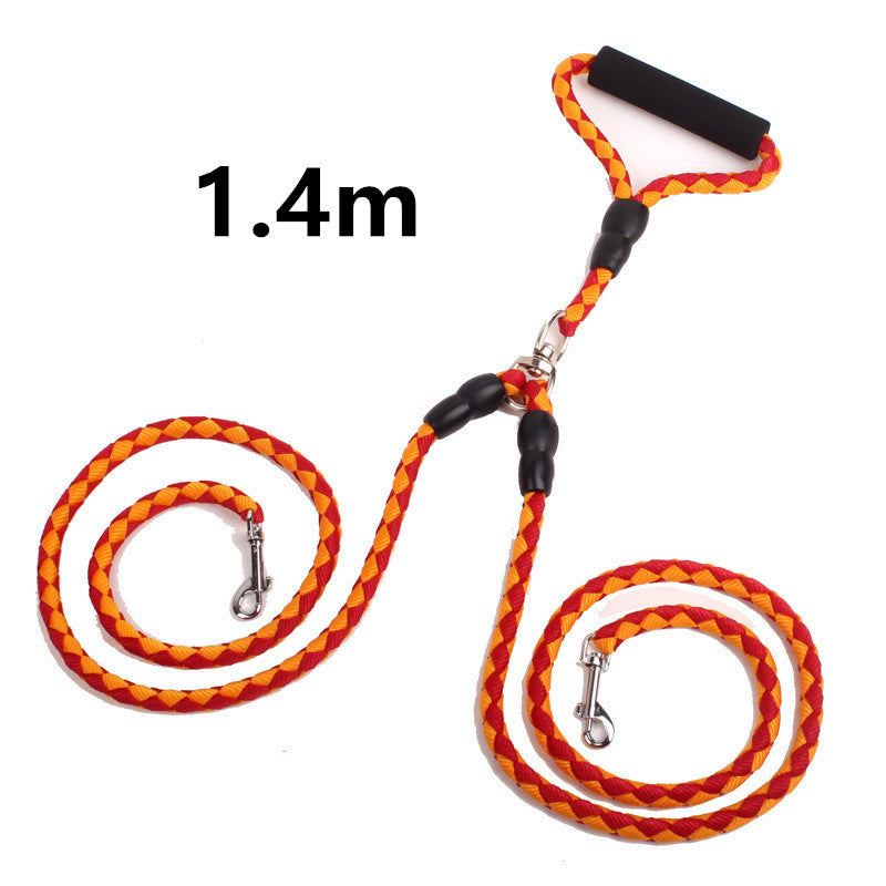 Dual-Clip Double-Ended Dog Leash — hands-free training leash