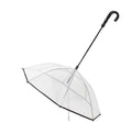 Transparent Dog Walking Umbrella with detachable leash — 360-degree rain coverage