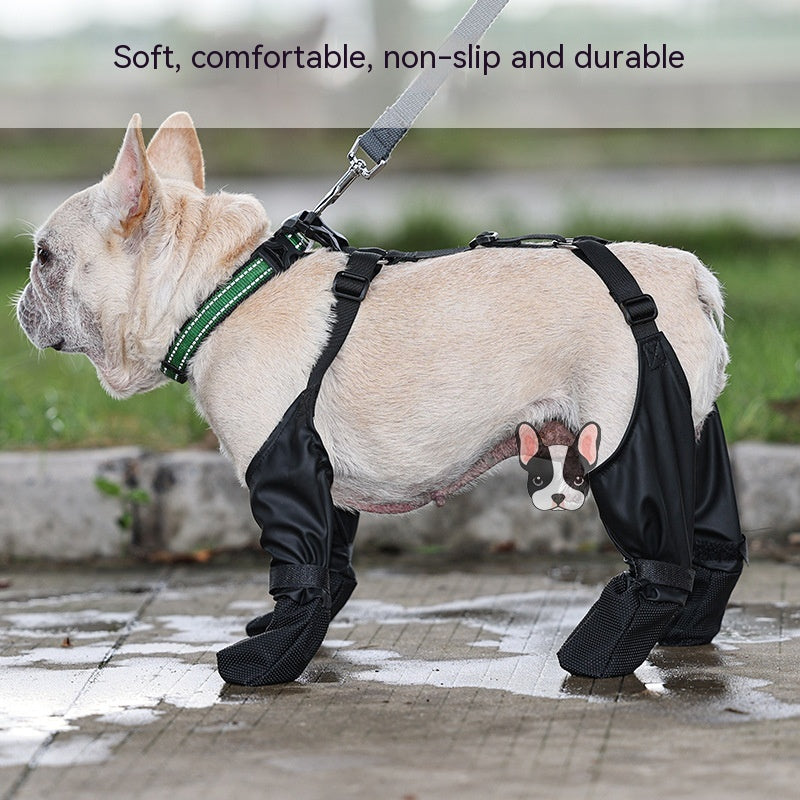Waterproof Adjustable Dog Boots — paw protectors, non-slip rubber sole