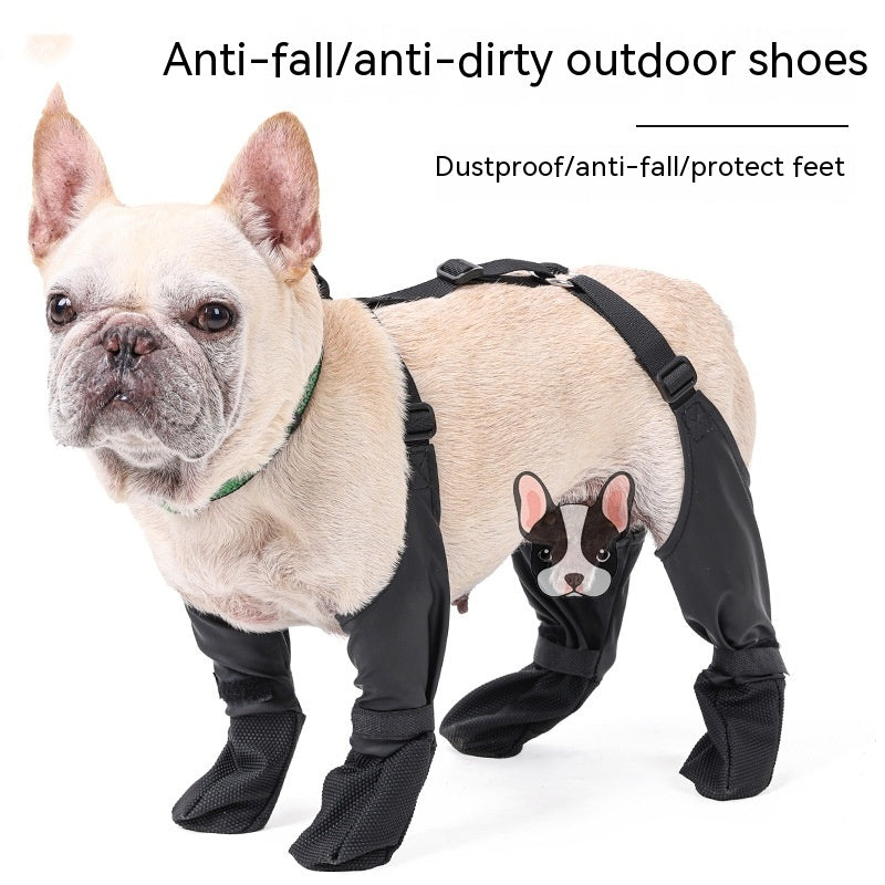 Waterproof Adjustable Dog Boots — paw protectors, non-slip rubber sole