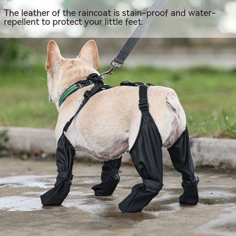 Waterproof Adjustable Dog Boots — paw protectors, non-slip rubber sole