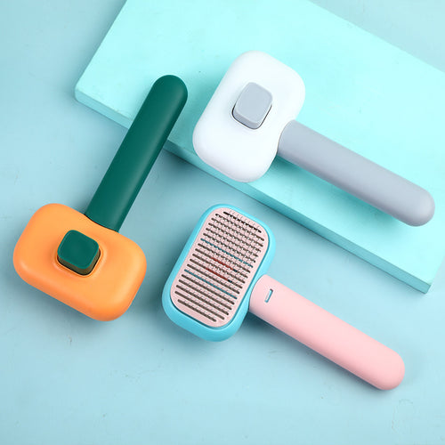 Detangling Stainless Steel Pet Grooming Brush — deshedding comb for dogs and cats