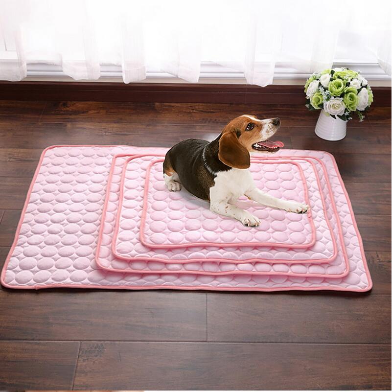 Cooling Ice Silk Pet Mat — self-cooling summer comfort pad for dogs and cats
