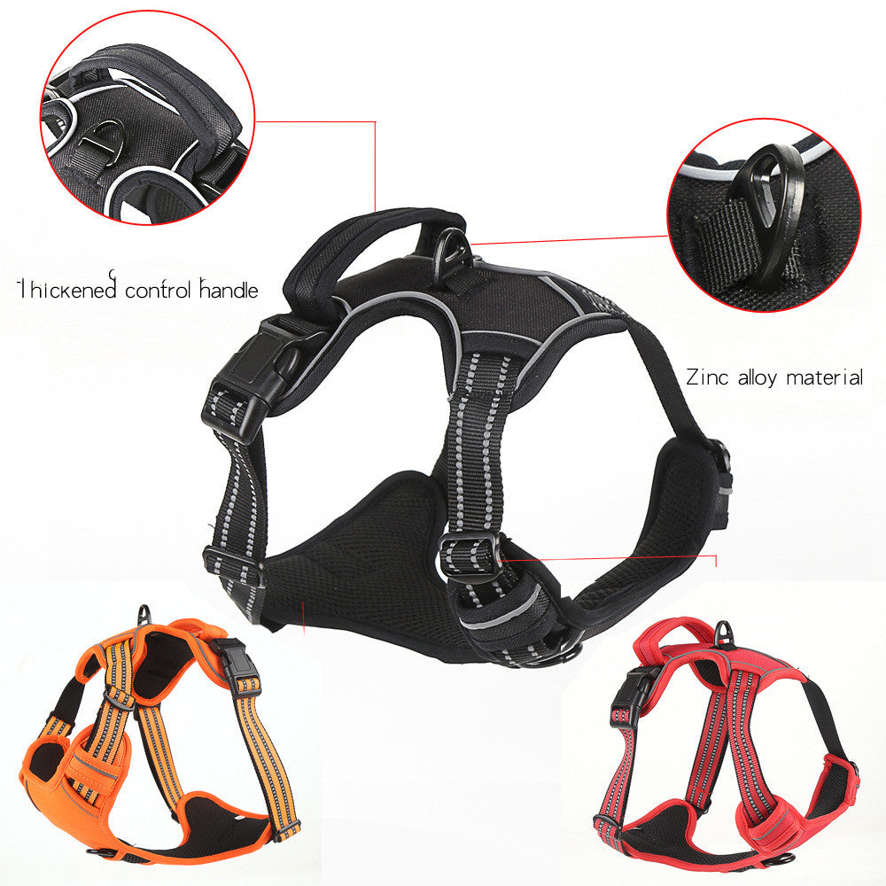 No-Pull Reflective Breathable Dog Harness Vest — front and back D-ring, mesh panels
