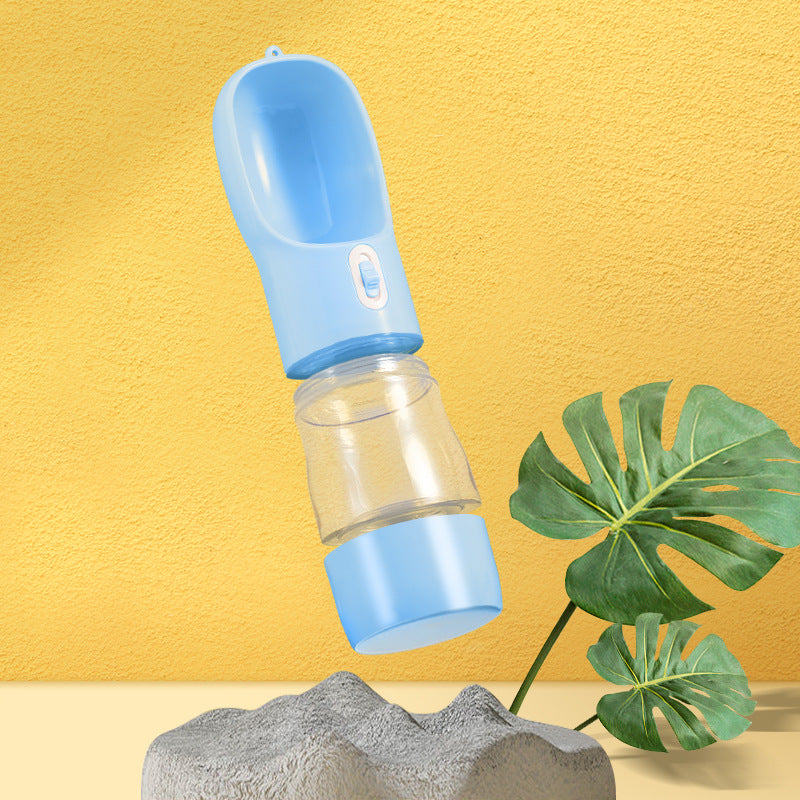Portable Dog Water Bottle with fold-out bowl — BPA-free, squeeze-to-pour