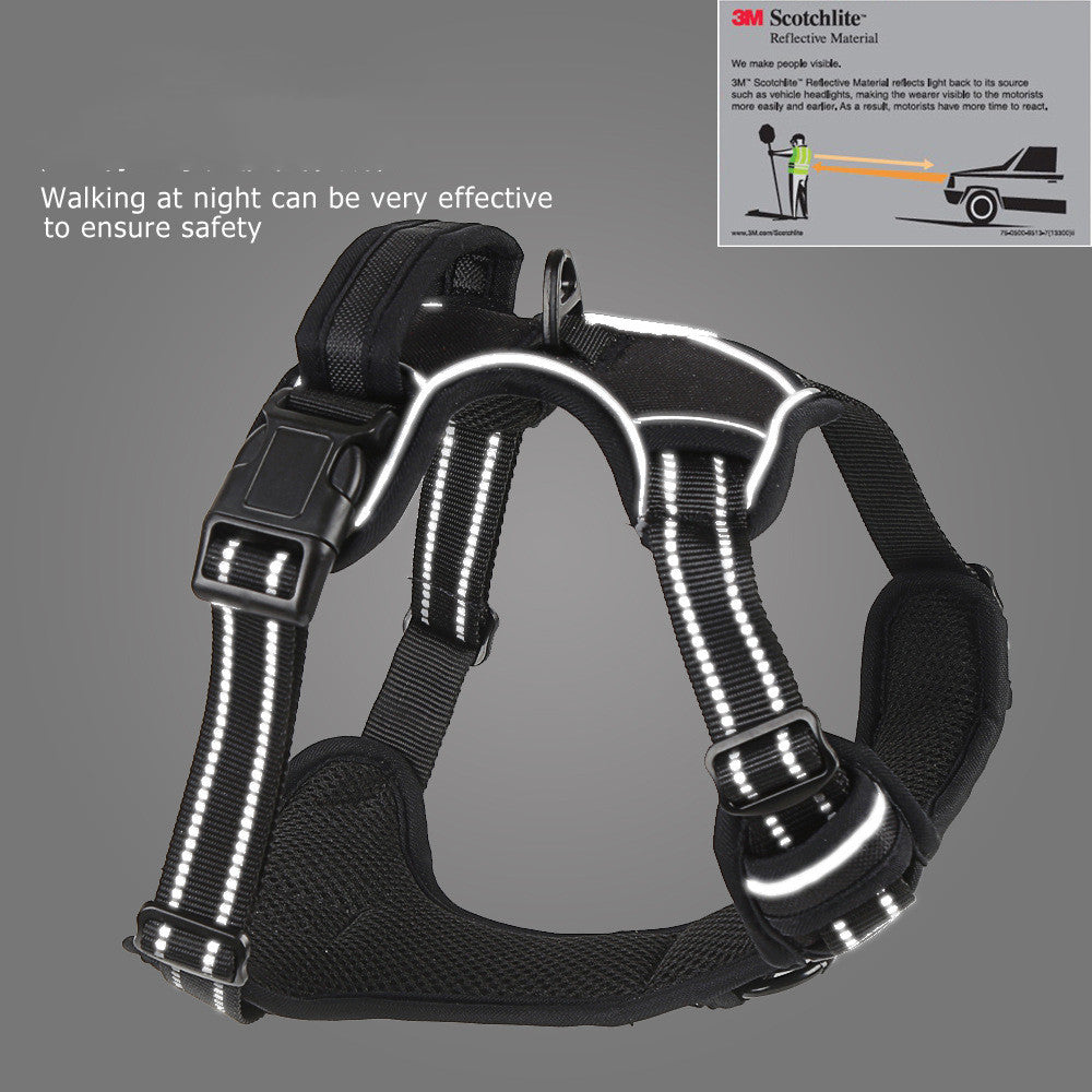 No-Pull Reflective Breathable Dog Harness Vest — front and back D-ring, mesh panels