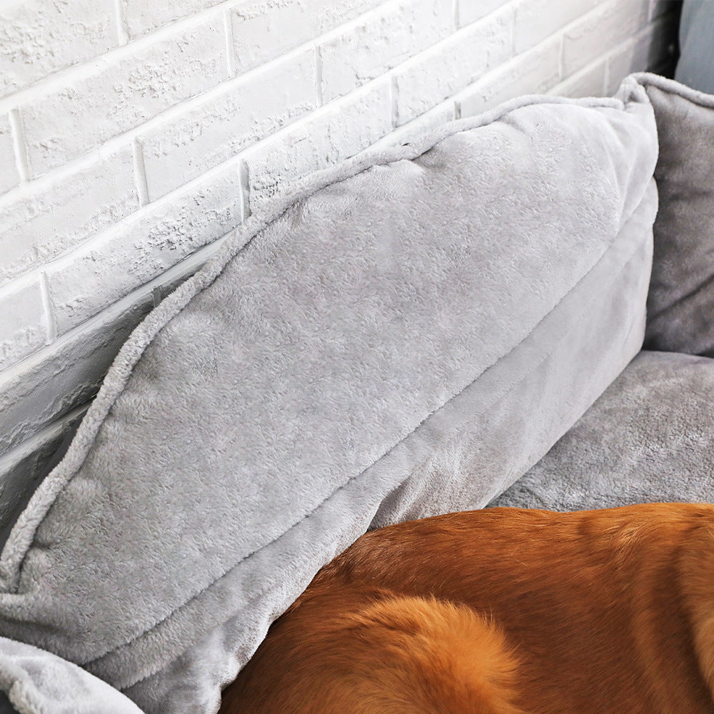 Plush Orthopedic Dog Sofa Bed & Lounger — memory foam, velvet cover, 4 sizes