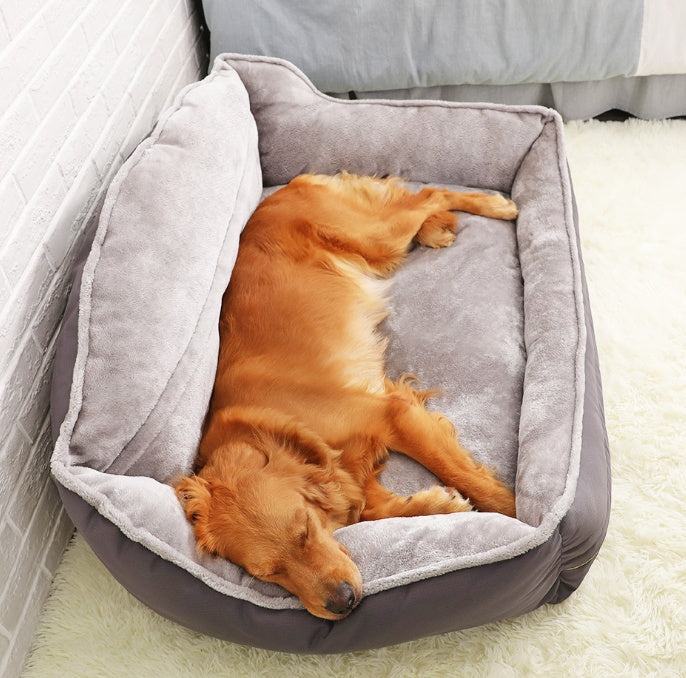 Plush Orthopedic Dog Sofa Bed & Lounger — memory foam, velvet cover, 4 sizes