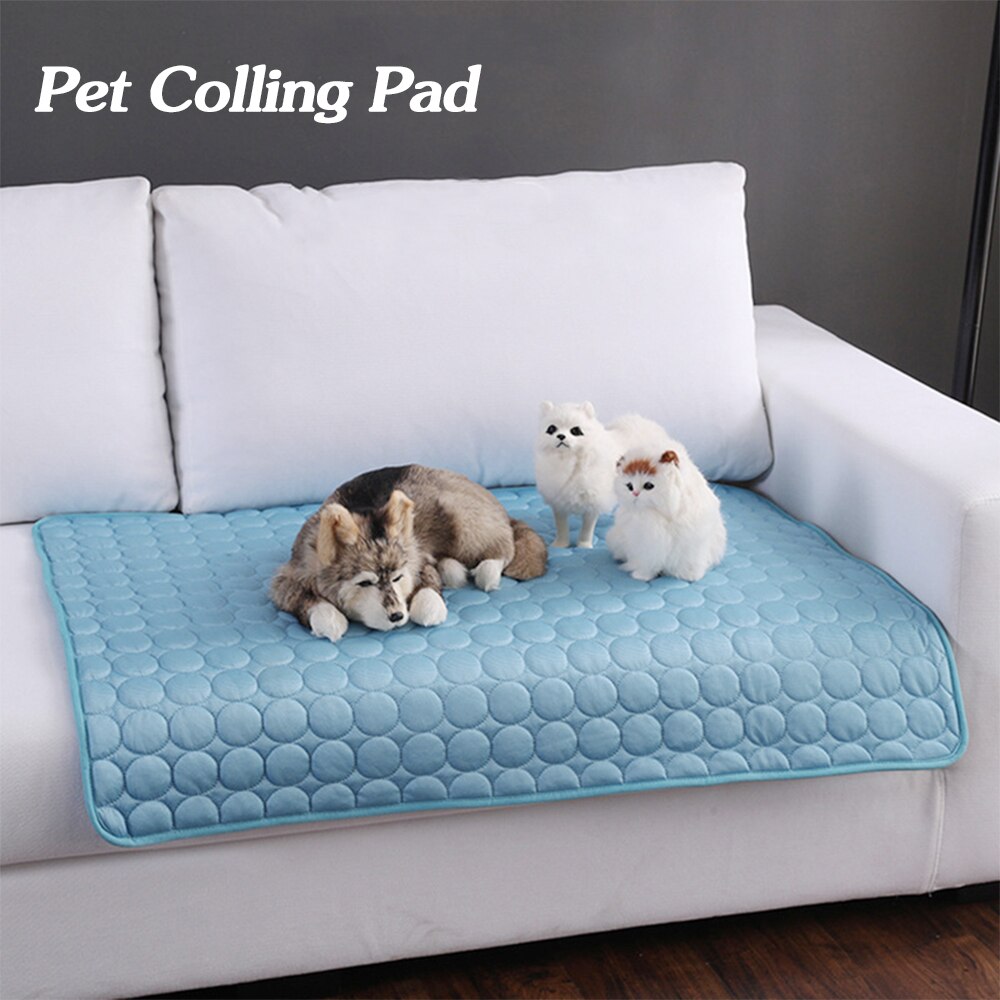 Cooling Ice Silk Pet Mat — self-cooling summer comfort pad for dogs and cats