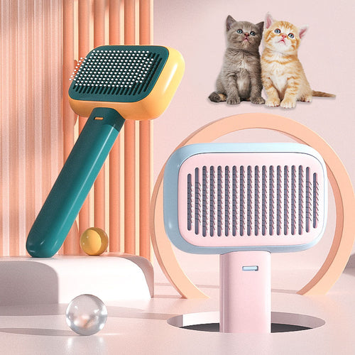 Detangling Stainless Steel Pet Grooming Brush — deshedding comb for dogs and cats