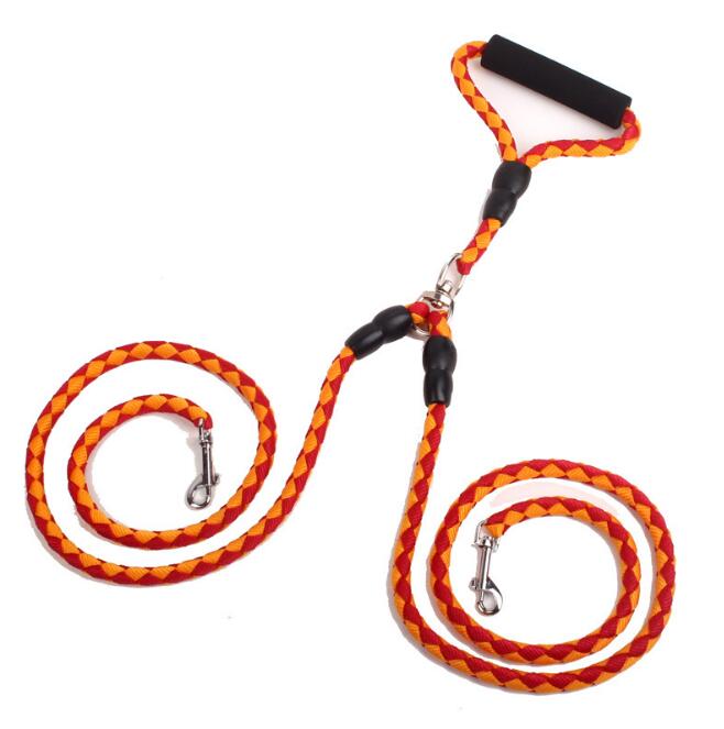 Dual-Clip Double-Ended Dog Leash — hands-free training leash