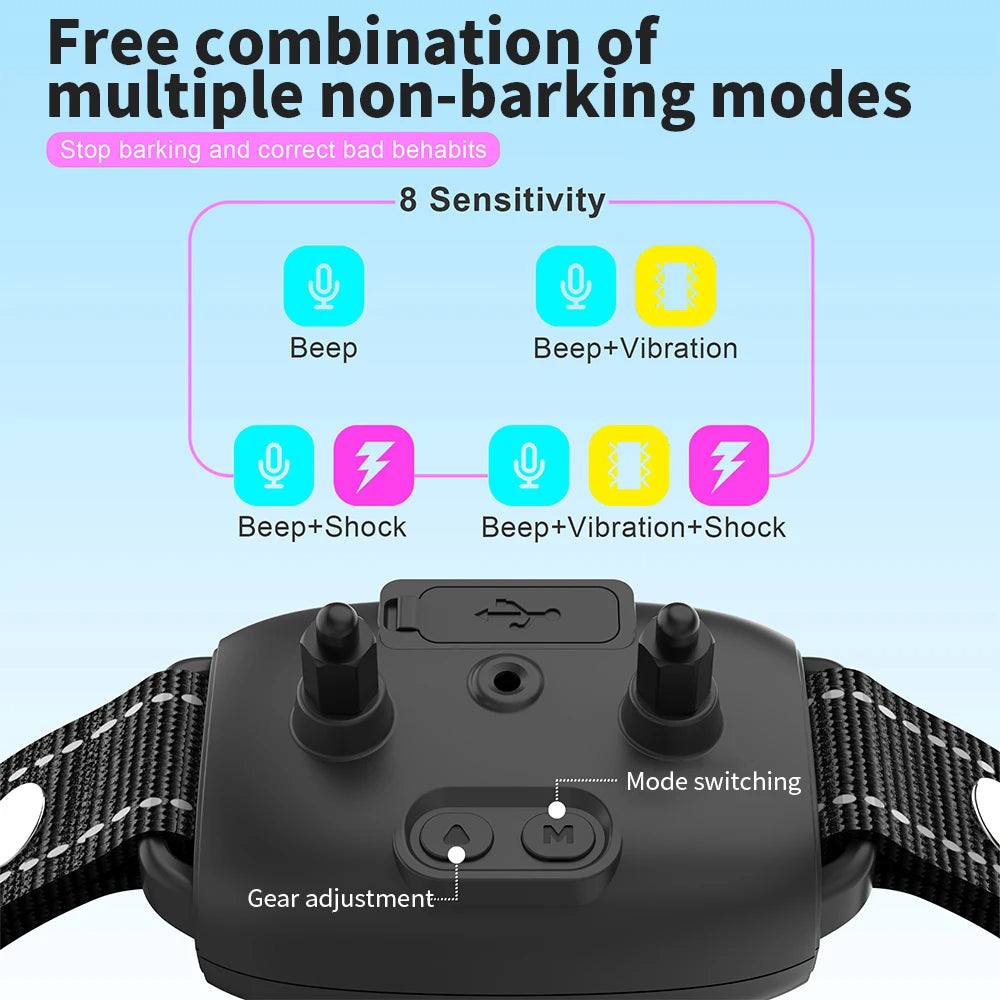 Smart Anti-Bark Rechargeable Dog Training Collar — humane vibration correction