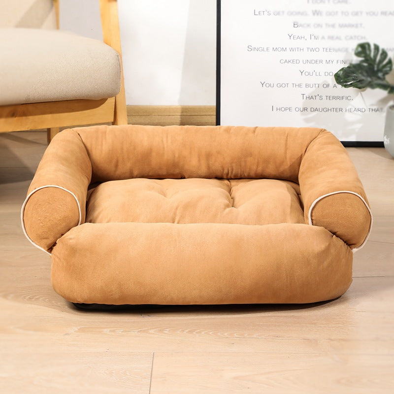 Warm Plush Pet Sofa Bed & Winter Sleeping Kennel