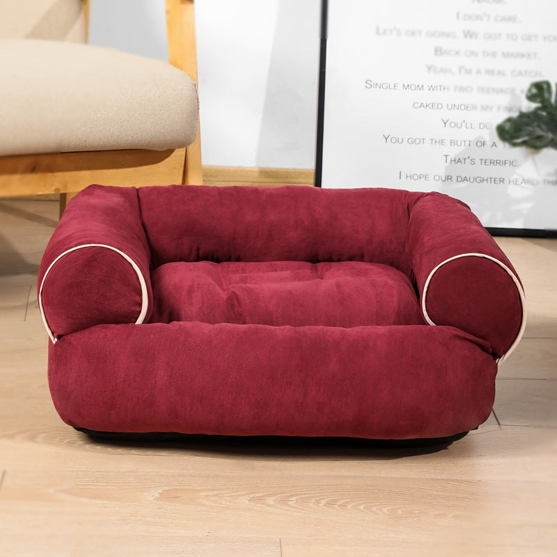 Warm Plush Pet Sofa Bed & Winter Sleeping Kennel