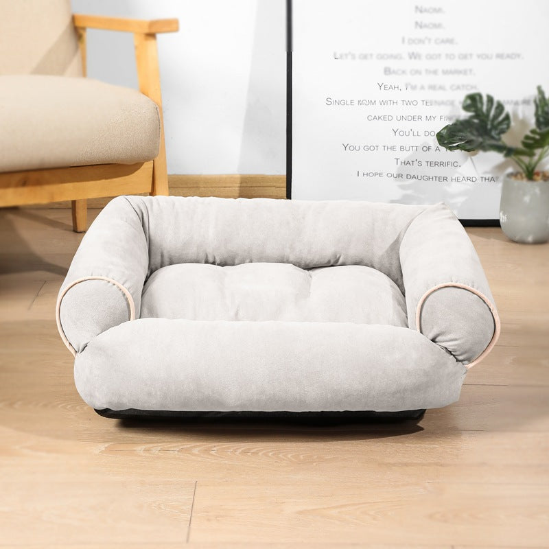 Warm Plush Pet Sofa Bed & Winter Sleeping Kennel — faux fur, machine washable