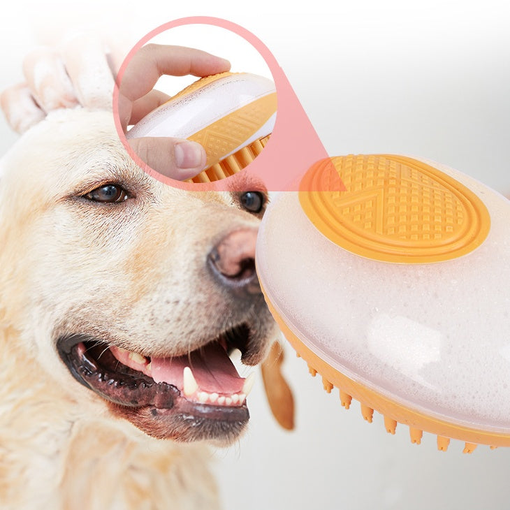 2-in-1 Silicone Pet Bath Brush & SPA Massage Comb — lathering shower brush