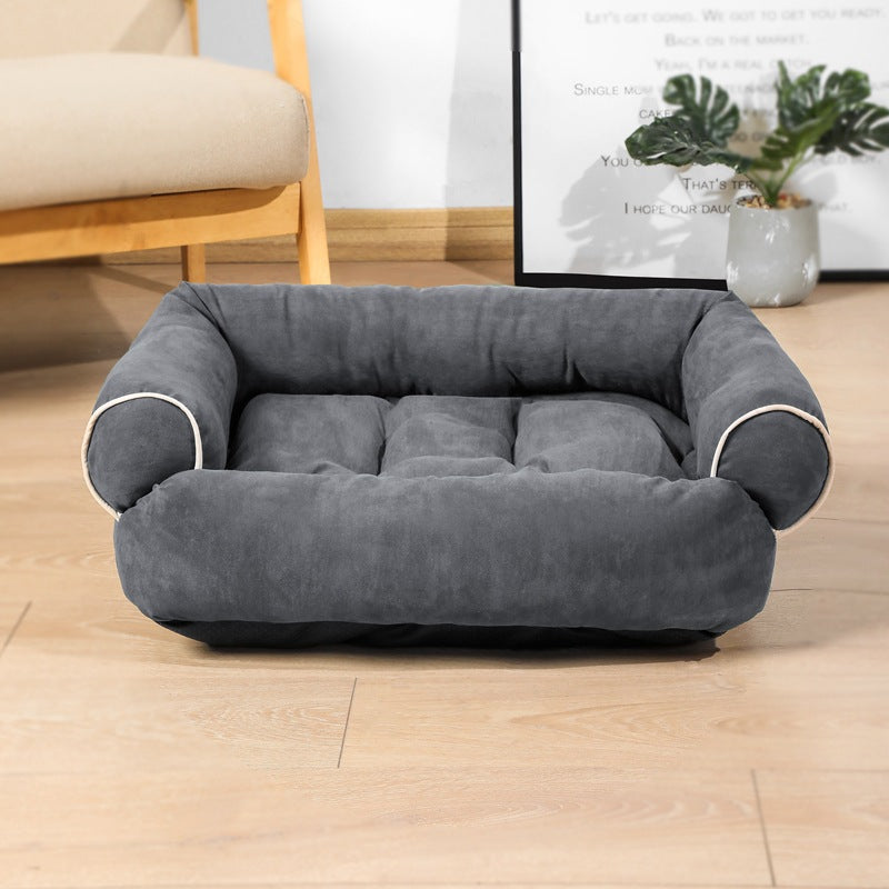 Warm Plush Pet Sofa Bed & Winter Sleeping Kennel