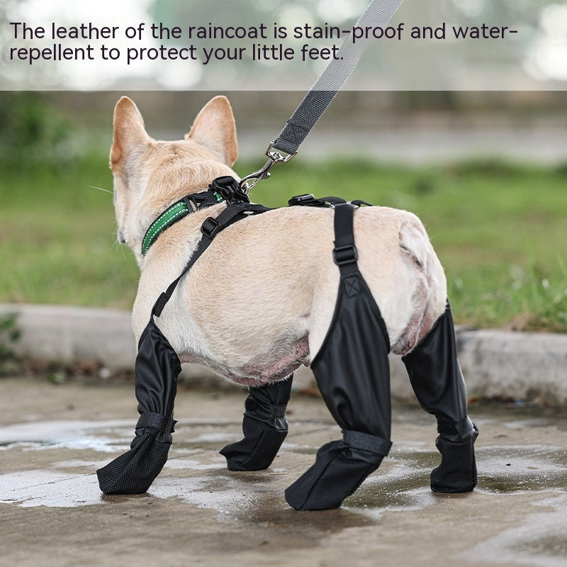 Waterproof Adjustable Dog Boots — paw protectors, non-slip rubber sole