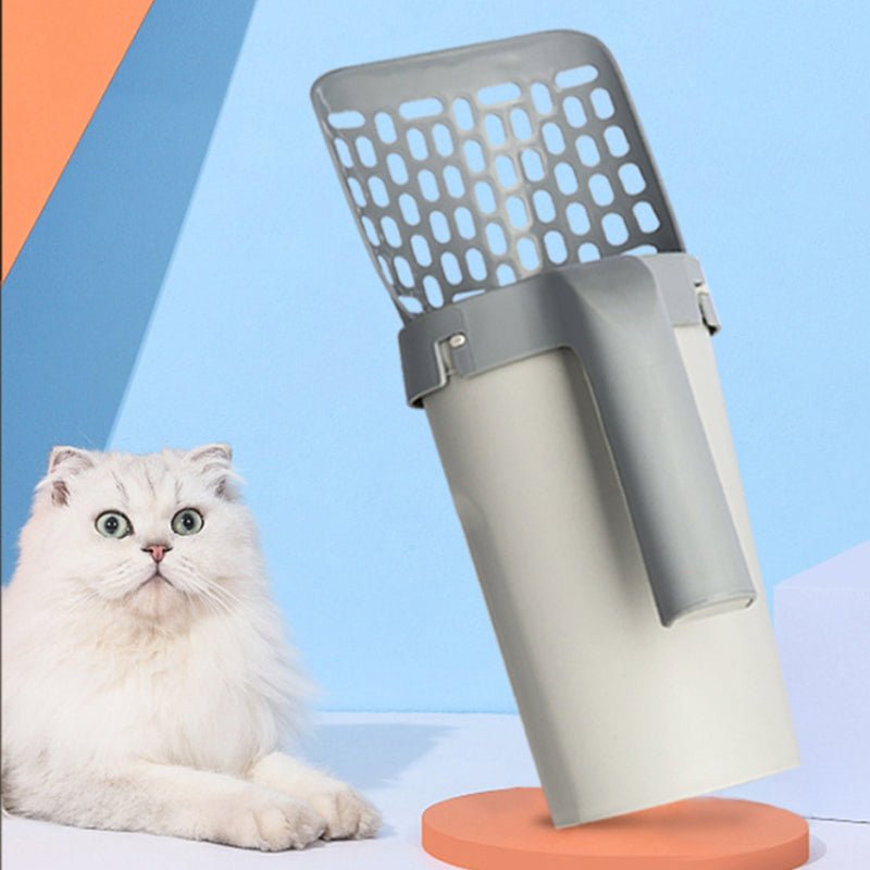 All-in-One Cat Litter Box & Scoop Storage Set — integrated scoop holder
