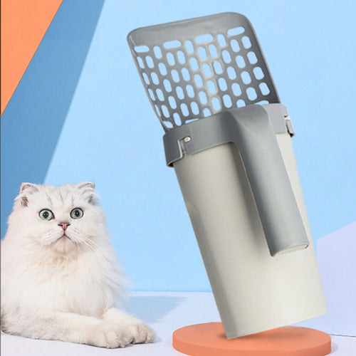 All-in-One Cat Litter Box & Scoop Storage Set — integrated scoop holder