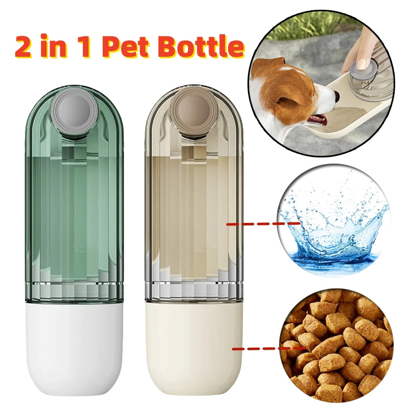 2-in-1 Portable Dog Walking Water Cup — spill-proof travel feeder