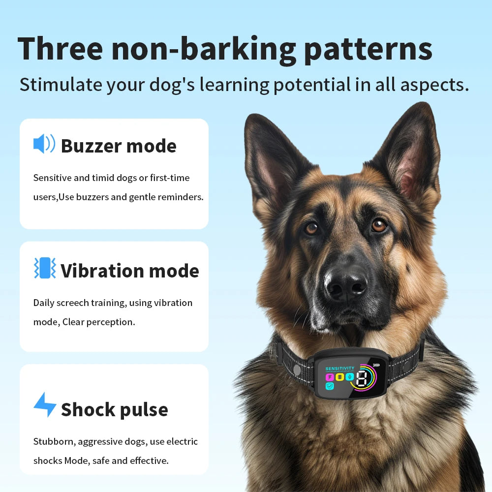 Smart Anti-Bark Rechargeable Dog Training Collar — humane vibration correction