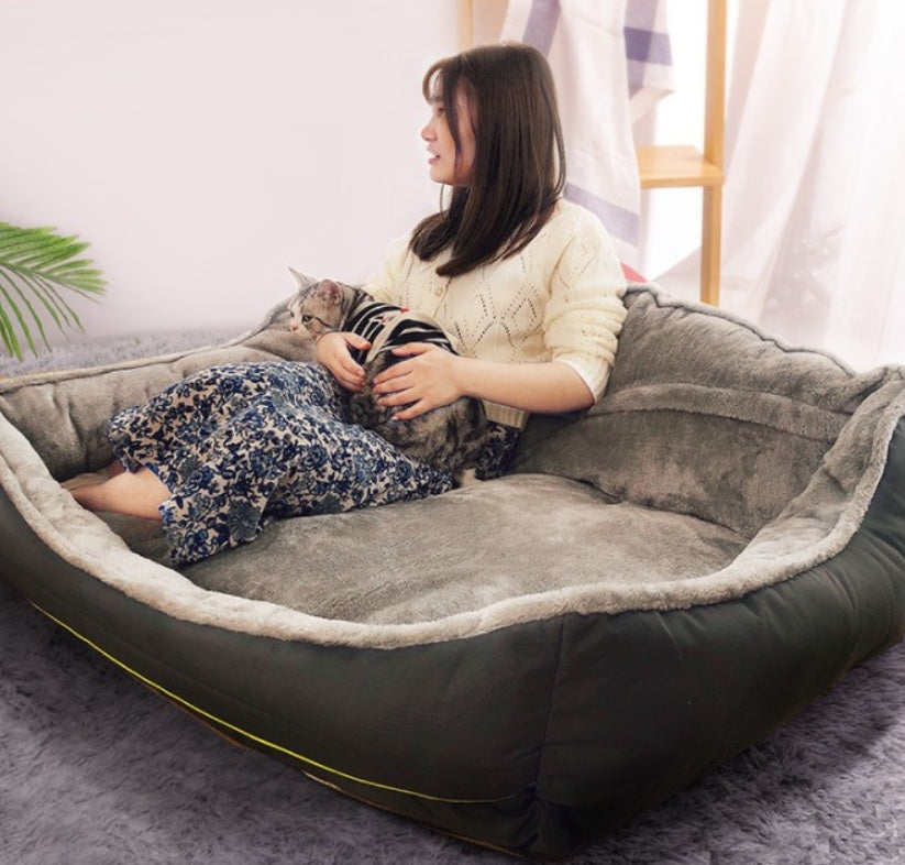 Plush Orthopedic Dog Sofa Bed & Lounger — memory foam, velvet cover, 4 sizes