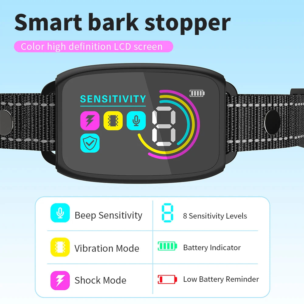 Smart Anti-Bark Rechargeable Dog Training Collar — humane vibration correction