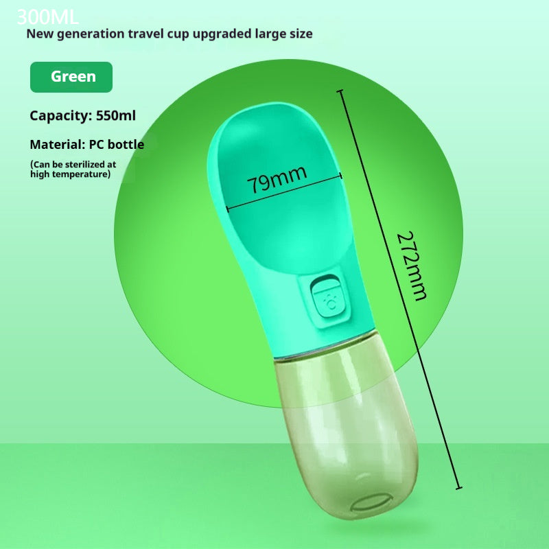 Portable Dog Water Bottle with Fold-Out Bowl