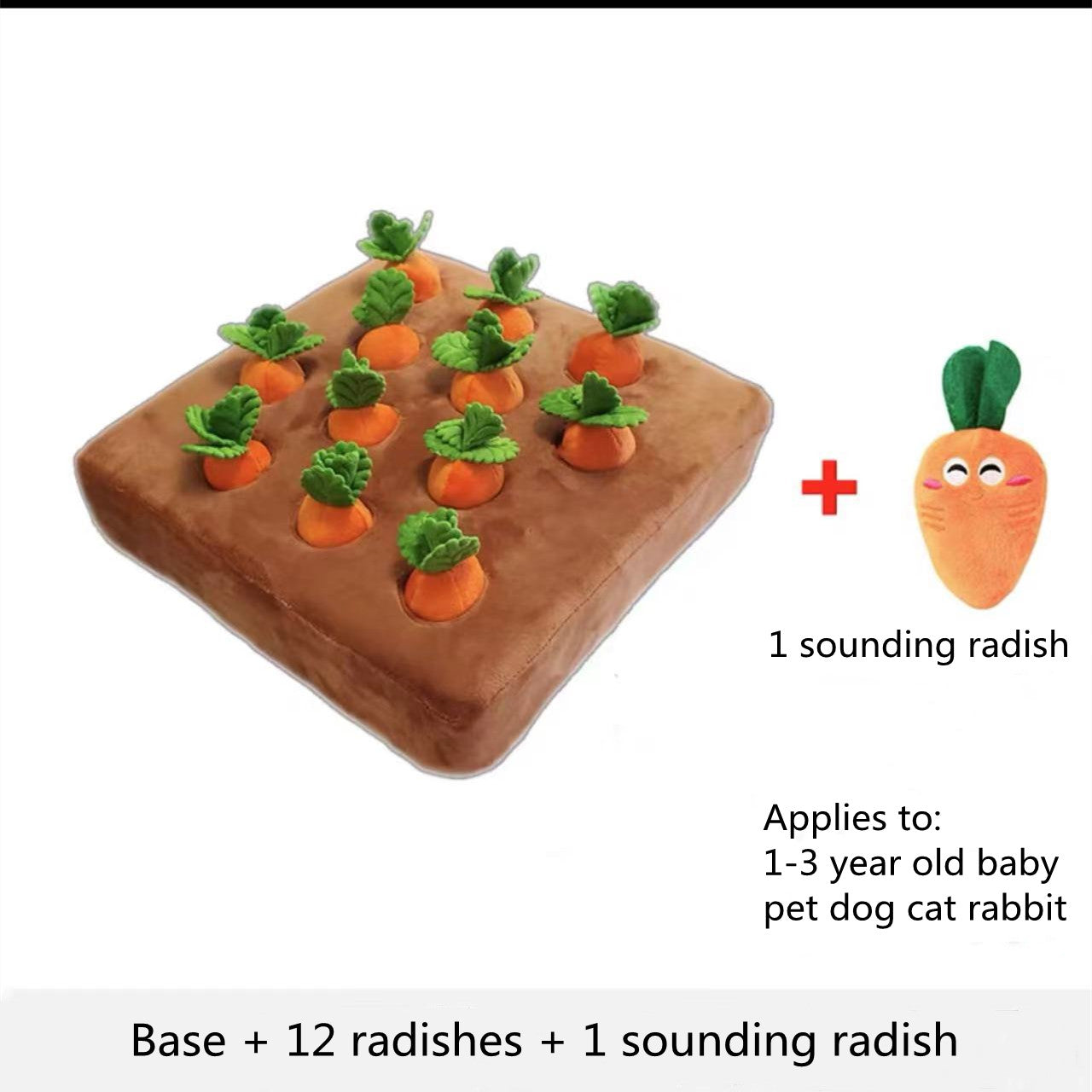 Carrot Plush Snuffle & Chew Toy for dogs — enrichment snuffle mat with squeaker