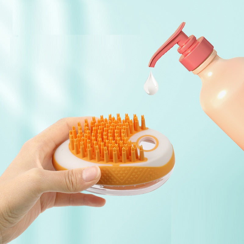 2-in-1 Silicone Pet Bath Brush & SPA Massage Comb — lathering shower brush