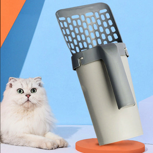 All-in-One Cat Litter Box & Scoop Storage Set — integrated scoop holder