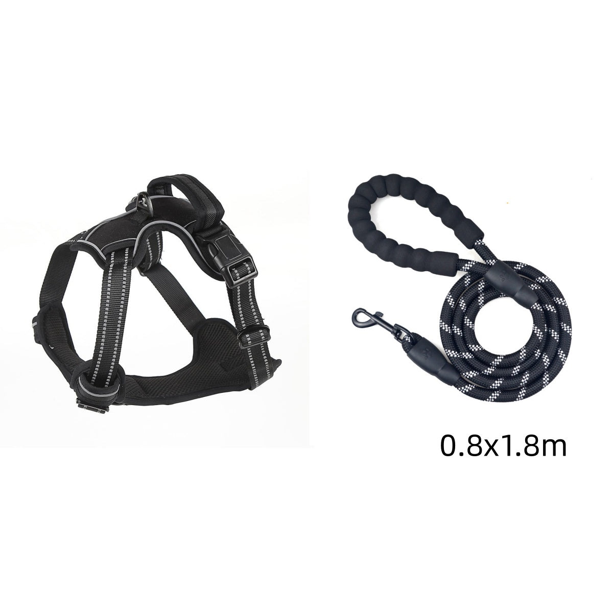 No-Pull Reflective Breathable Dog Harness Vest — front and back D-ring, mesh panels