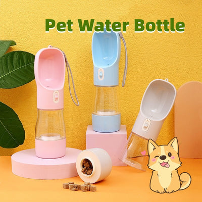 Portable Dog Water Bottle with Fold-Out Bowl