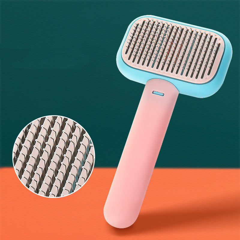 Detangling Stainless Steel Pet Grooming Brush — deshedding comb for dogs and cats
