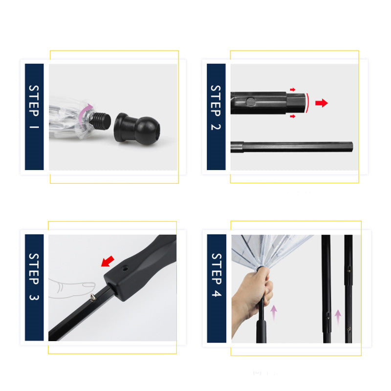 Transparent Dog Walking Umbrella with detachable leash — 360-degree rain coverage