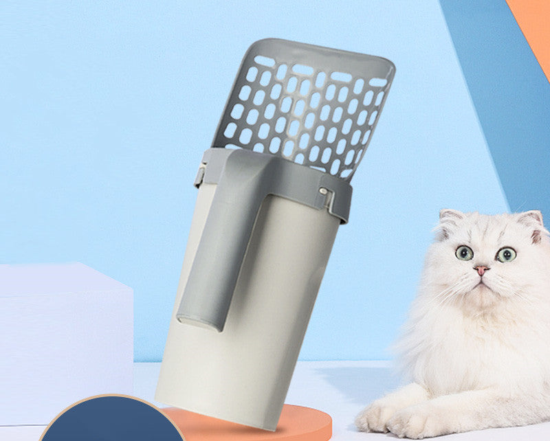 All-in-One Cat Litter Box & Scoop Storage Set — integrated scoop holder