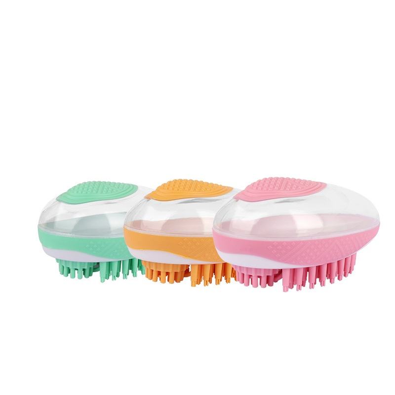 2-in-1 Silicone Pet Bath Brush & SPA Massage Comb — lathering shower brush