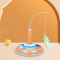 2-in-1 Feather Turntable Interactive Cat Toy — motorized rotating feather, suction base